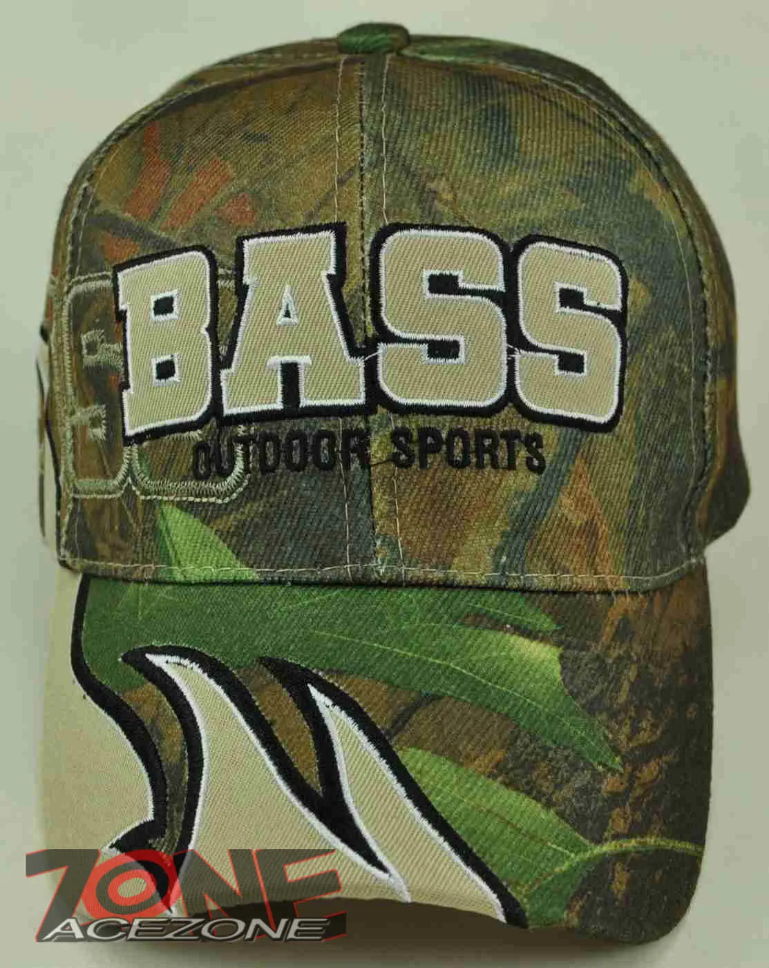 BASS OUTDOOR SPORTS FISHING FLAME CAP HAT CAMO