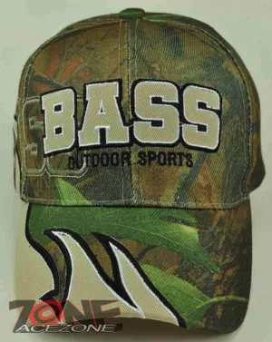 BASS OUTDOOR SPORTS FISHING FLAME CAP HAT CAMO