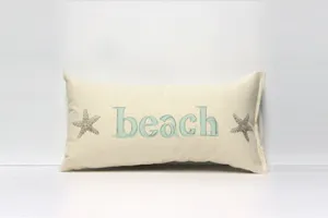 Beach With Starfish Decorative Pillow Small