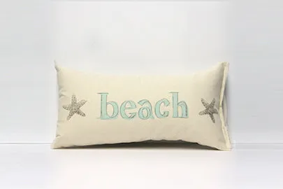 Beach With Starfish Decorative Pillow Small