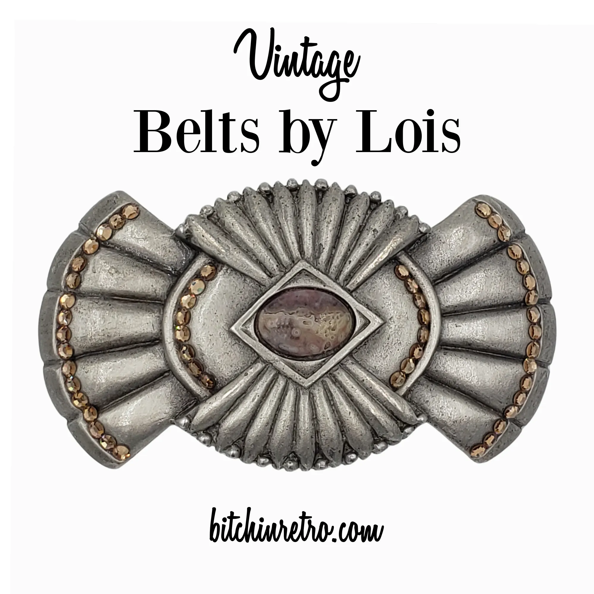 Belts By Lois Ericson Vintage Rhinestone Belt Buckle