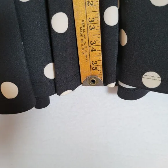 Betsey Johnson Womens Polka Dot Full Zip Scuba Dress Size 10 Black Retro Vintage