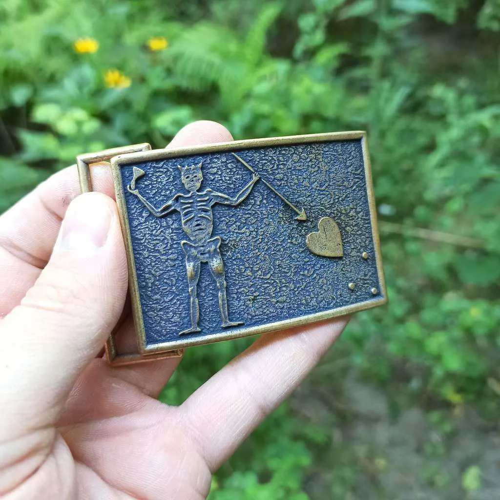 Blackbeard the Pirate flag custom belt buckle