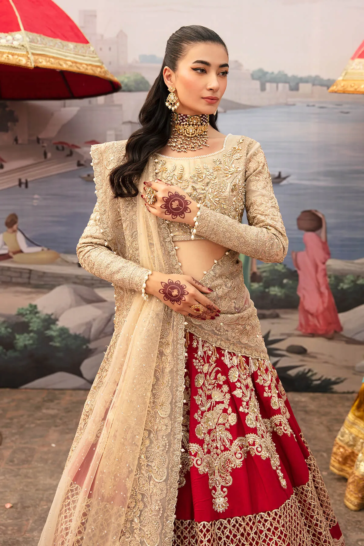 Bridal Lehenga Choli Dupatta Wedding Pakistani Dress