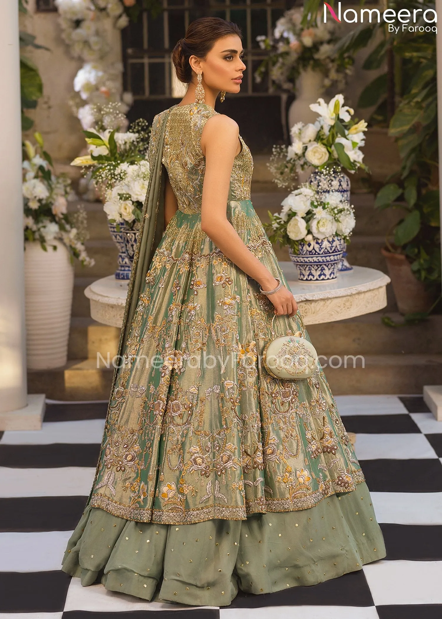 Bridal Lehenga with Pakistani Pishwas Dress #BS516