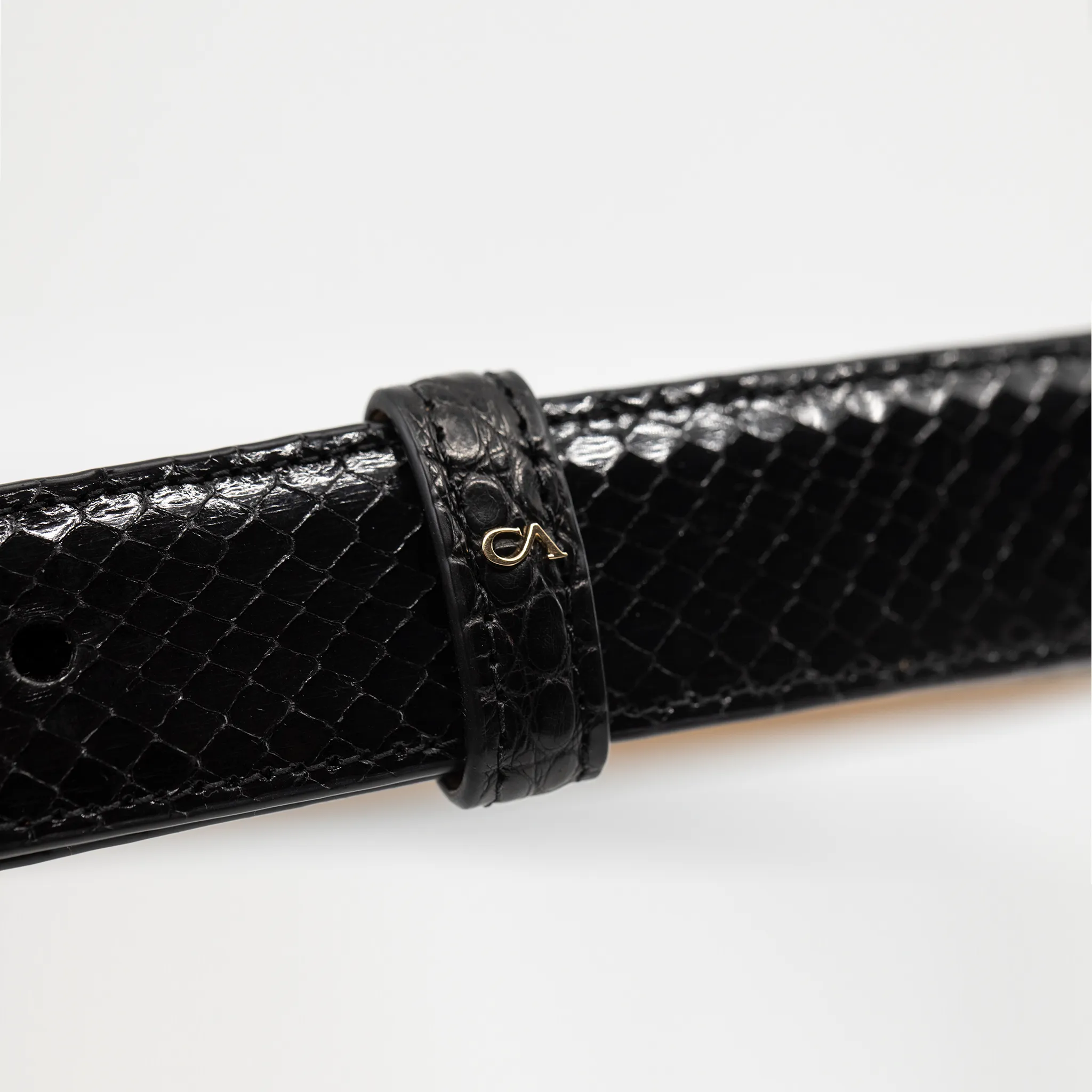 CA Amazon Black Alligator and Black Python Couture Waist Belt