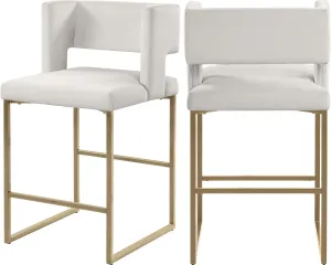 Caleb Cream Velvet Counter Stool