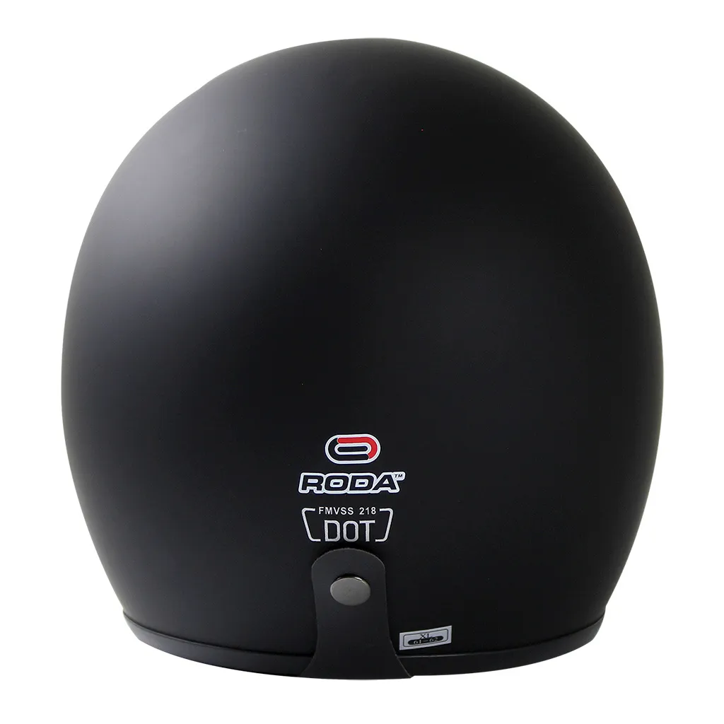 Casco De Moto Abierto Vintage Negro Mate Certificado Dot