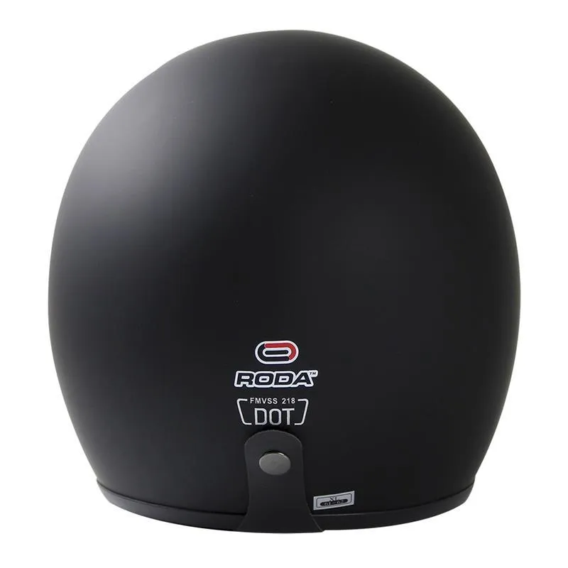 Casco De Moto Abierto Vintage Negro Mate Certificado Dot