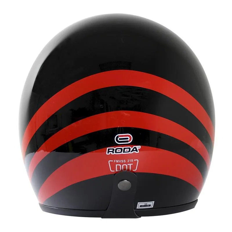 Casco De Moto Abierto Vintage Negro Mate Certificado Dot