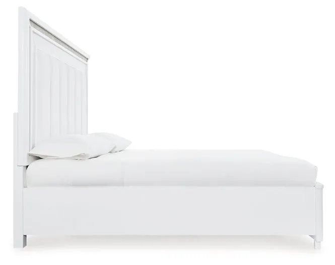 Chalanna Queen Upholstered Storage Bed with Mirrored Dresser
