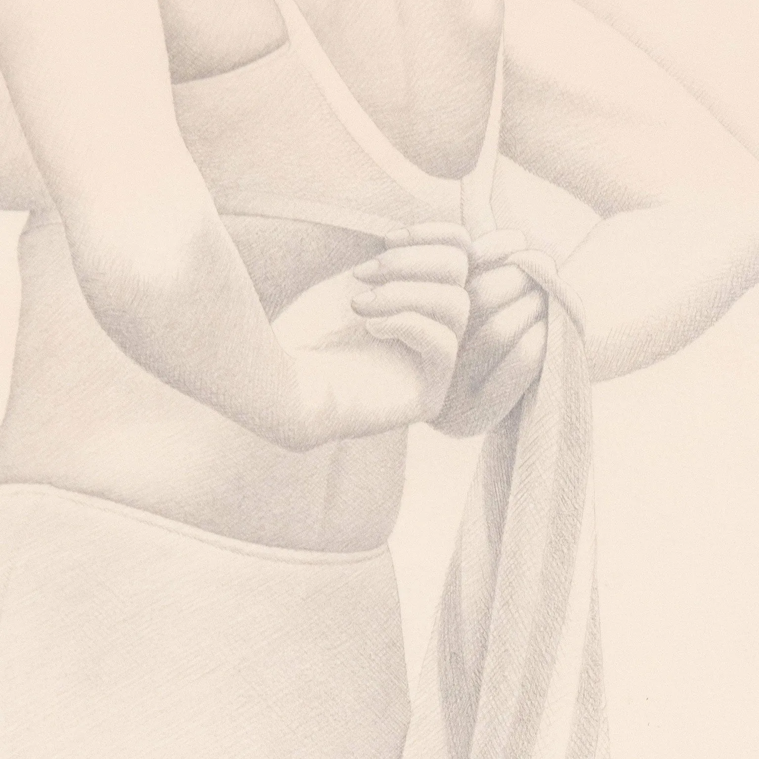 CHRISTOPHER PRATT "GIRL WITH STRIPED TOWEL" DRAWING, 1973