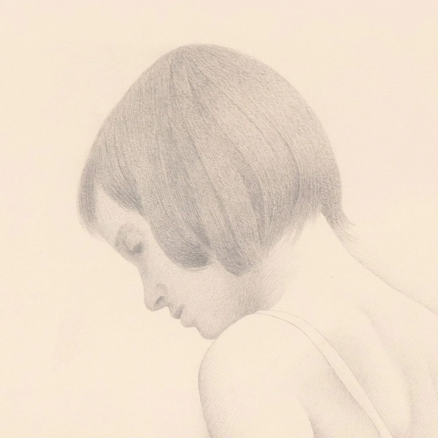 CHRISTOPHER PRATT "GIRL WITH STRIPED TOWEL" DRAWING, 1973