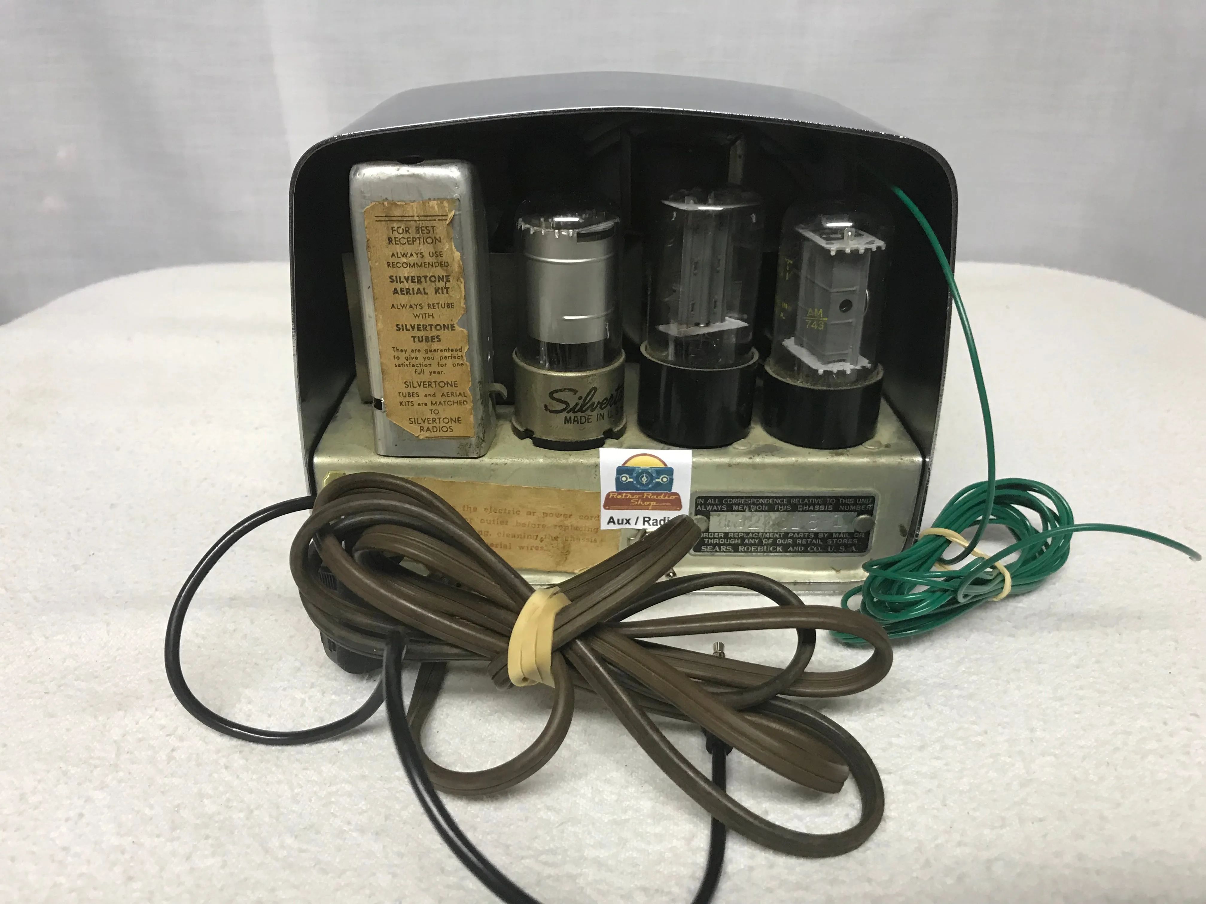 Chrome Silvertone Midget Tube Radio With Bluetooth input.