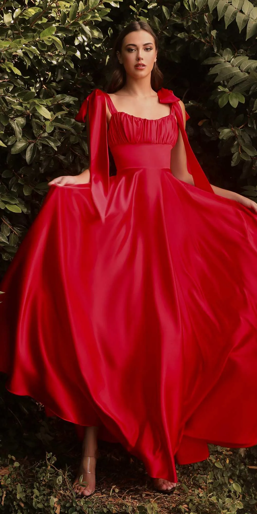 Cinderella Divine 7490 Long Soft Satin A-Line Dress