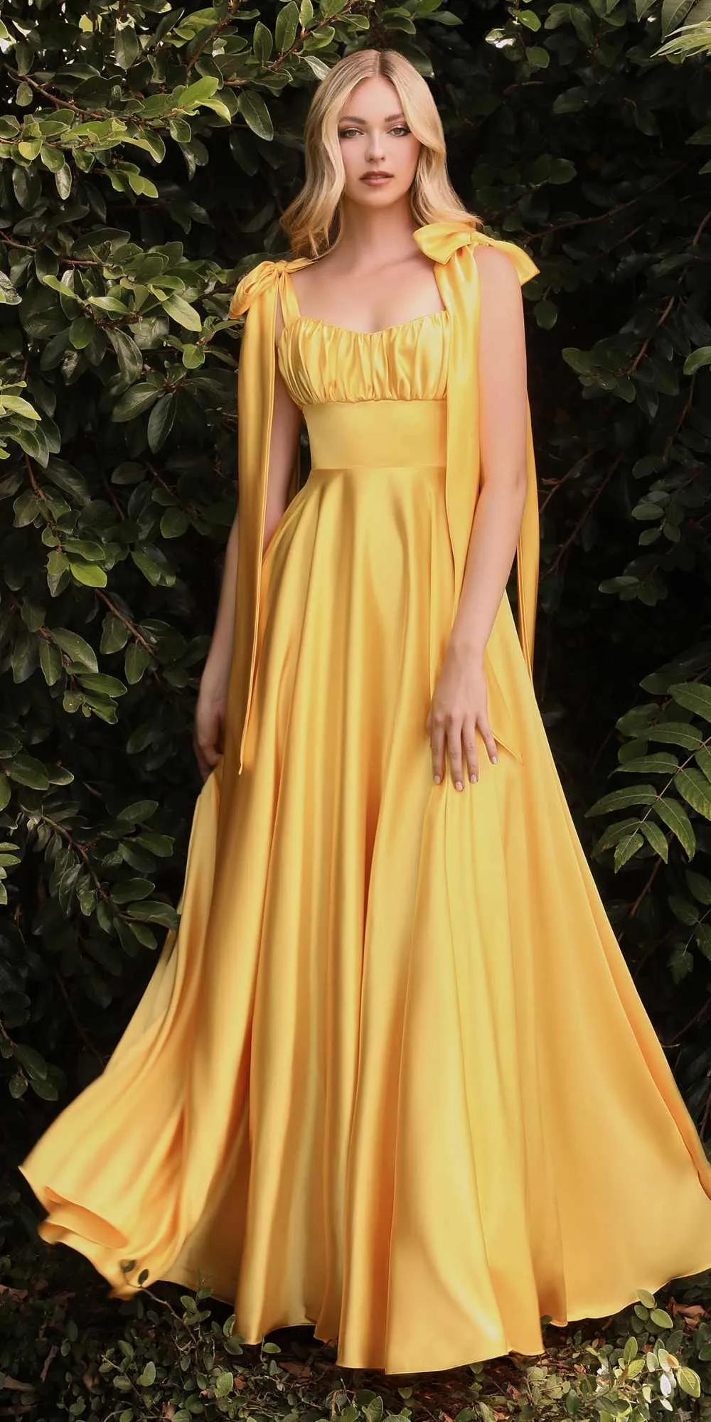 Cinderella Divine 7490 Long Soft Satin A-Line Dress