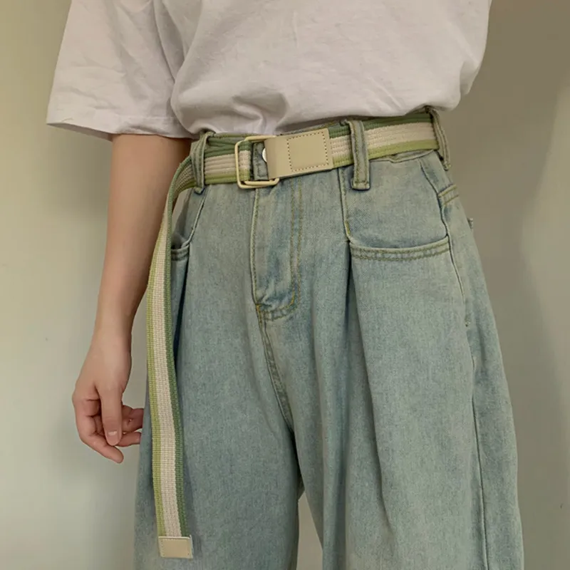 Color Blocking Patchwork Thin Belts