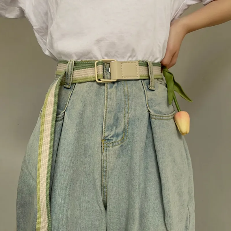 Color Blocking Patchwork Thin Belts