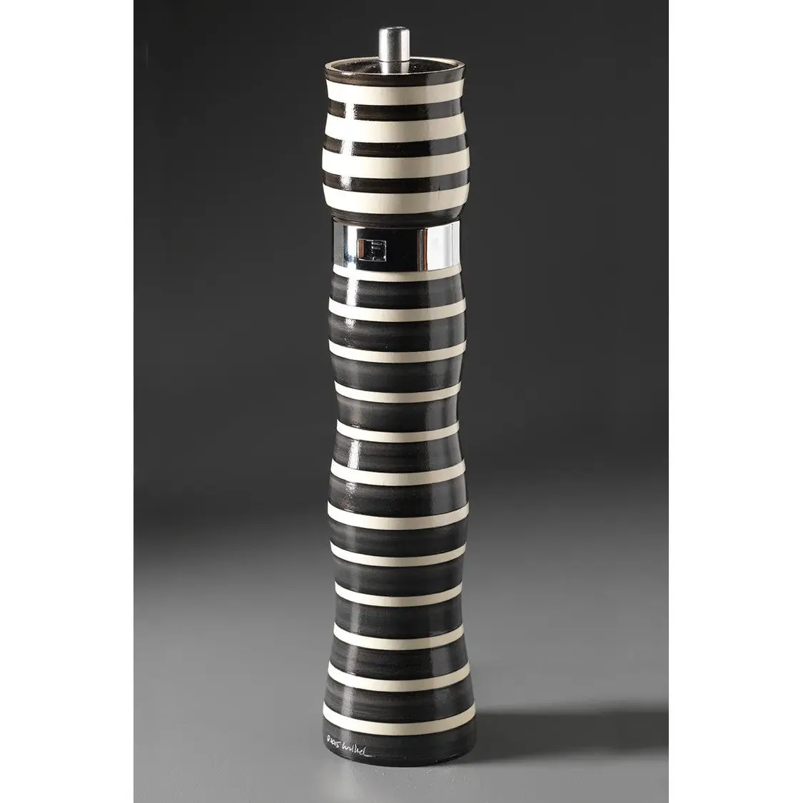 Combo C-8 Black and White Wooden Salt and Pepper Mill Grinder Shaker by Robert Wilhelm of Raw Design