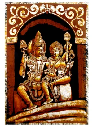 Cosmic Couple-Lakshmi Vishnu Batik Painting