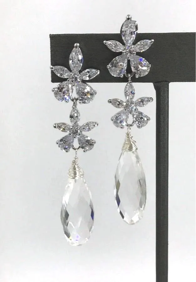 Crystal Drop Diamond Style Wedding Earrings