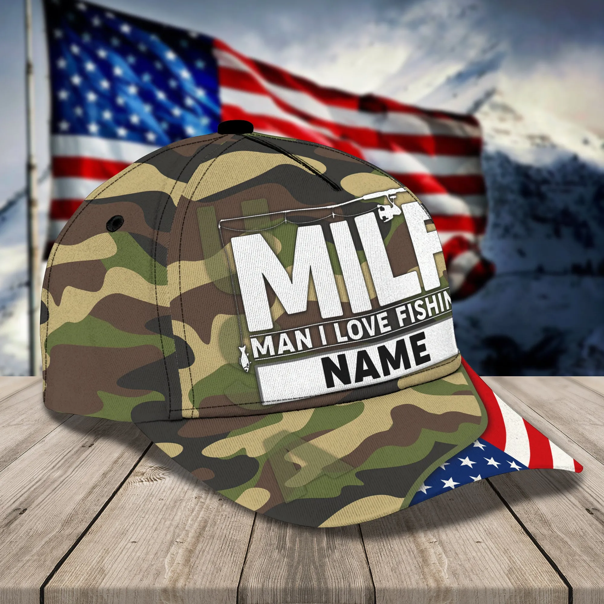 Customize Name Cap - Man I Love Fishing- Loop-H9h3-296