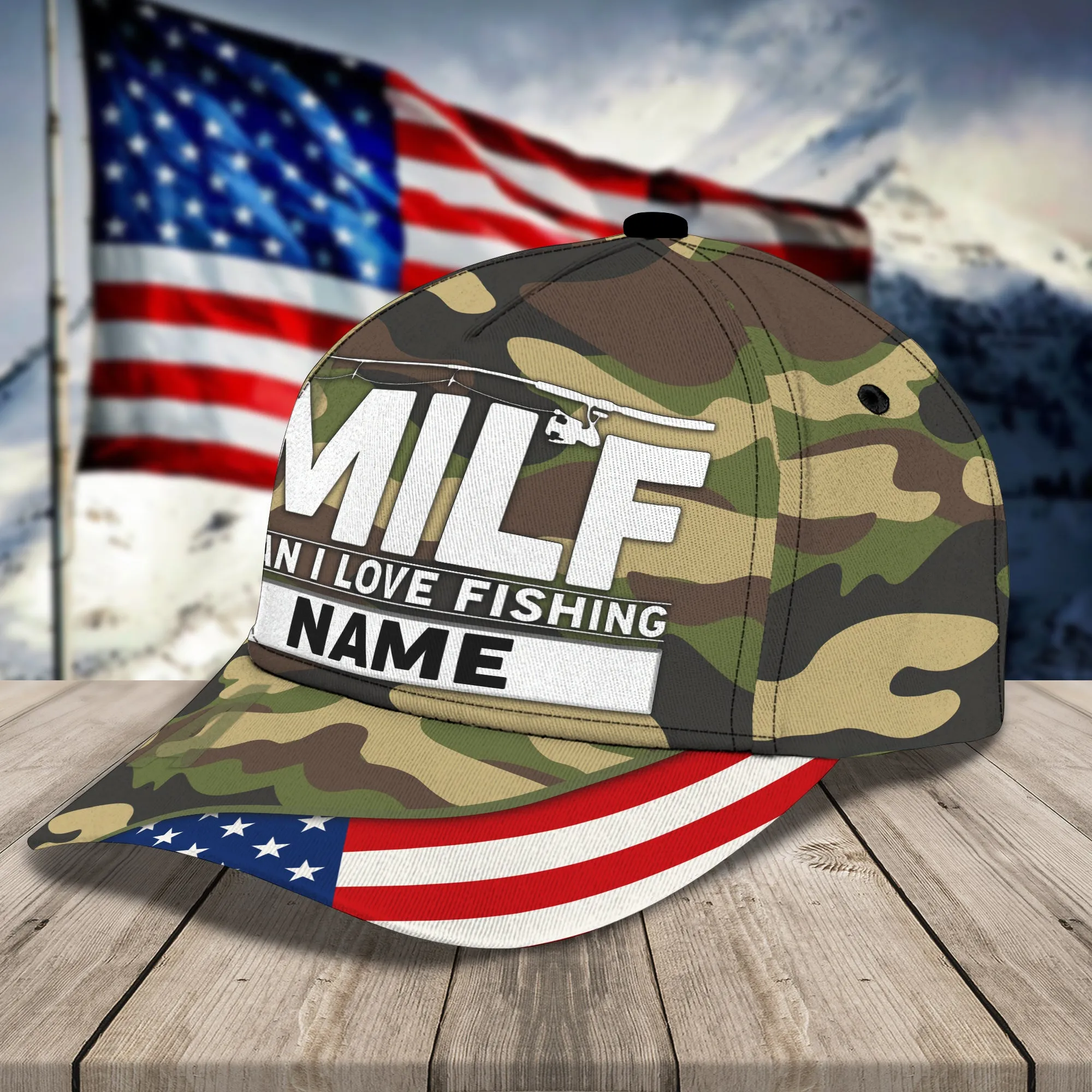 Customize Name Cap - Man I Love Fishing- Loop-H9h3-296