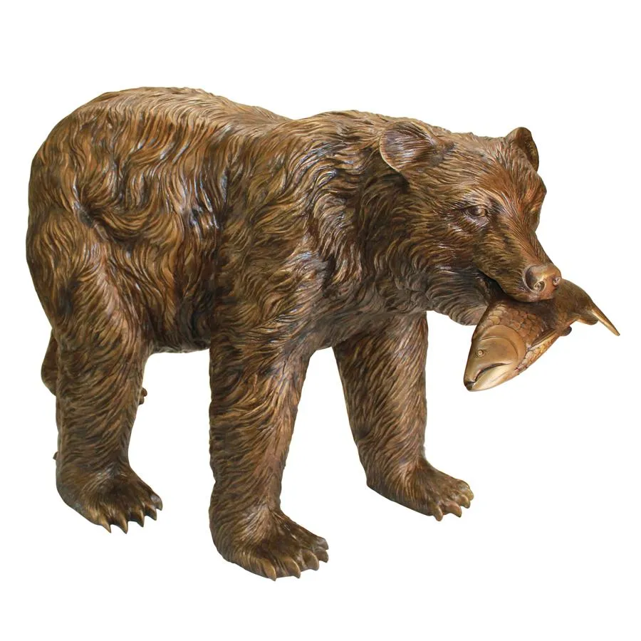 Design Toscano- Fisherman Bear Cast Bronze Garden Statue