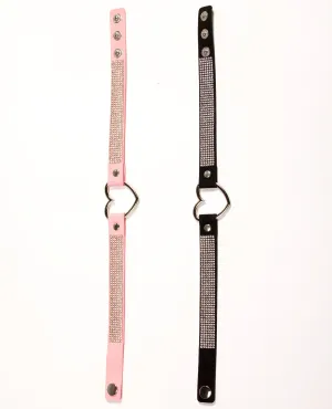 DIAMANTE HEART COLLAR