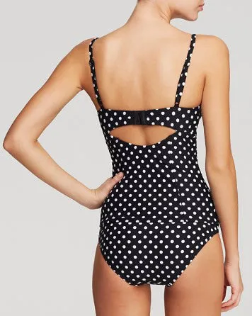 DKNY Womens Black Lets Hear It For The Dots Lingerie Tankini Top Size M