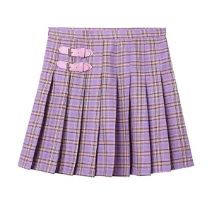 Double Belts Pleated Skirt SD01182