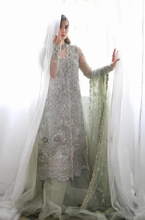 Elegant Pakistani Wedding Dress in Kameez Sharara Style