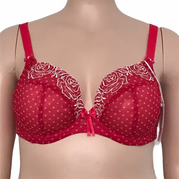 Elomi Betty Underwire Plunge Bra UK 36H US 36K EL8170