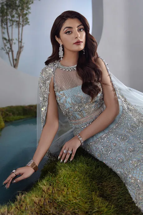 Embellished Ice Blue Lehenga Choli and Dupatta Dress