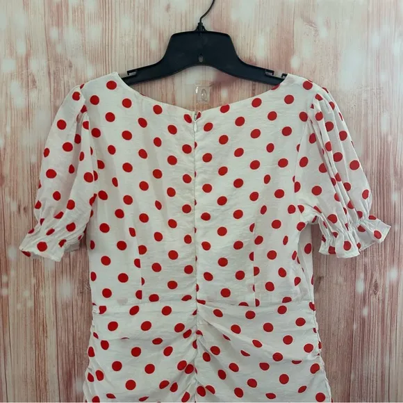 Endless Rose White Retro Style Red Polka Dot Mini Dress