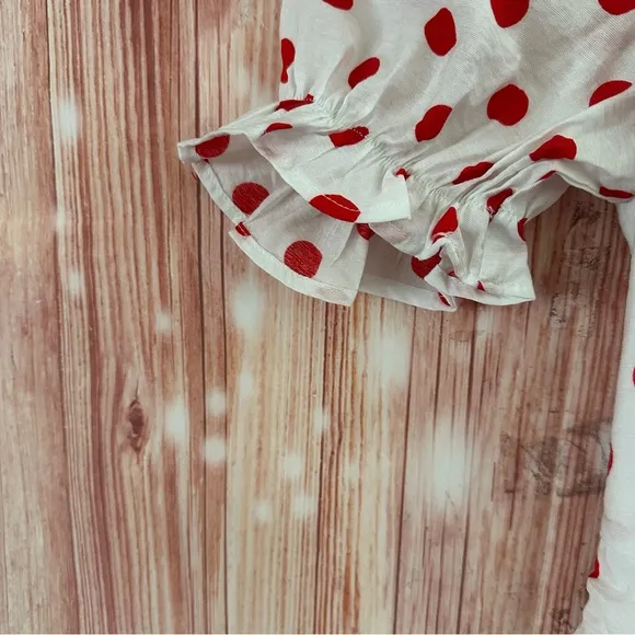 Endless Rose White Retro Style Red Polka Dot Mini Dress
