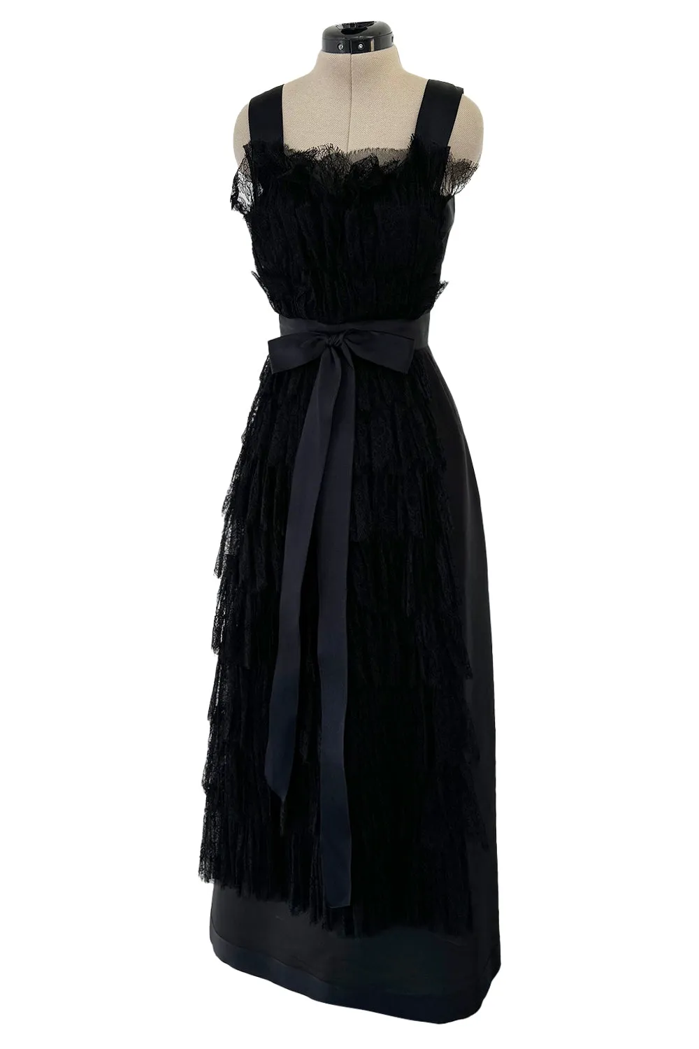 Exceptional Pre-Fall 2015 Chanel by Karl Lagerfeld Runway Look 83 Metiers d'Art Black Lace Dress