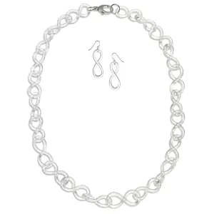 Figure Eight Chain Necklace and Figure Eight Earrings by Roxann Astra Slate