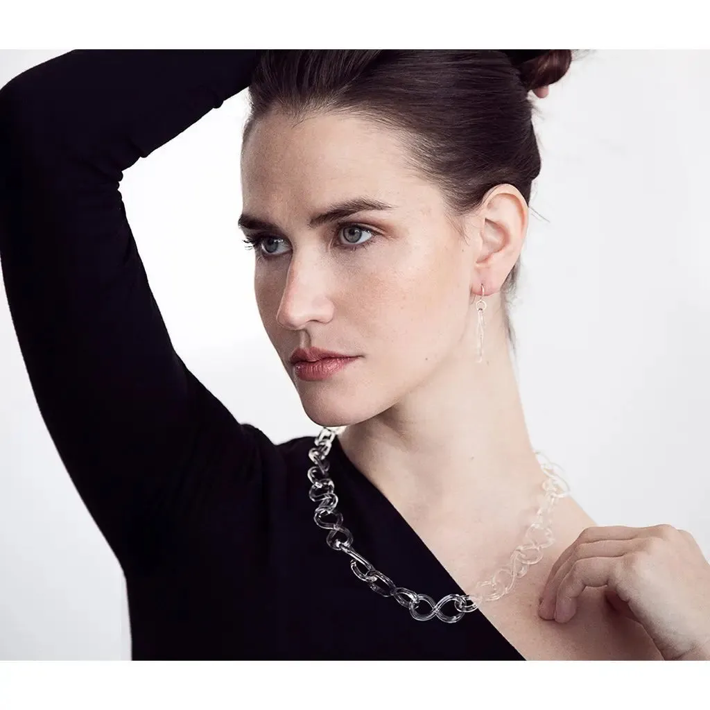 Figure Eight Chain Necklace and Figure Eight Earrings by Roxann Astra Slate