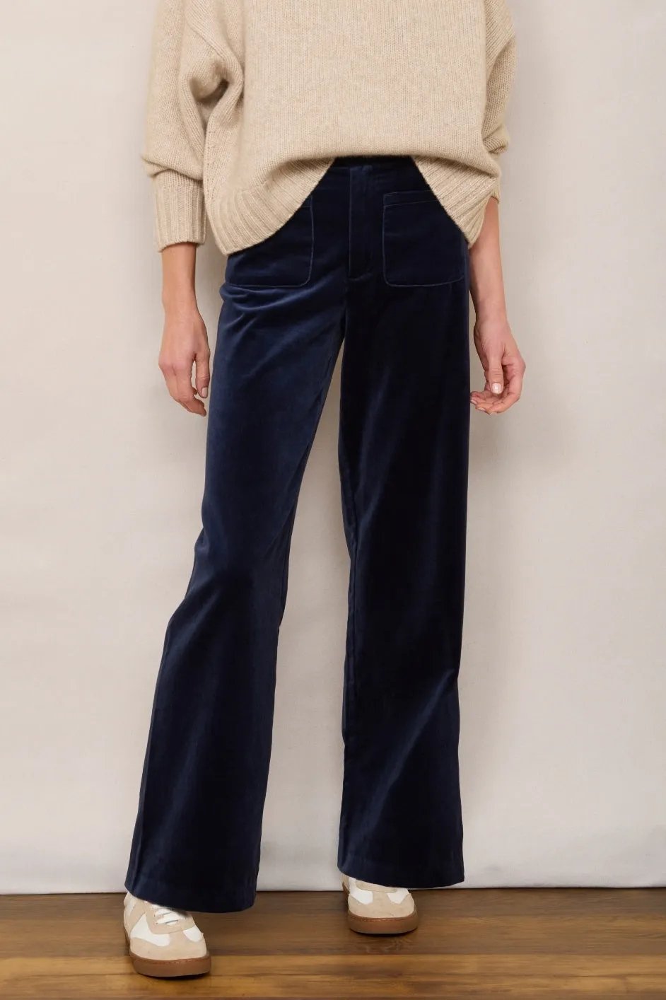 Florence Flare Velvet Trouser - Midnight