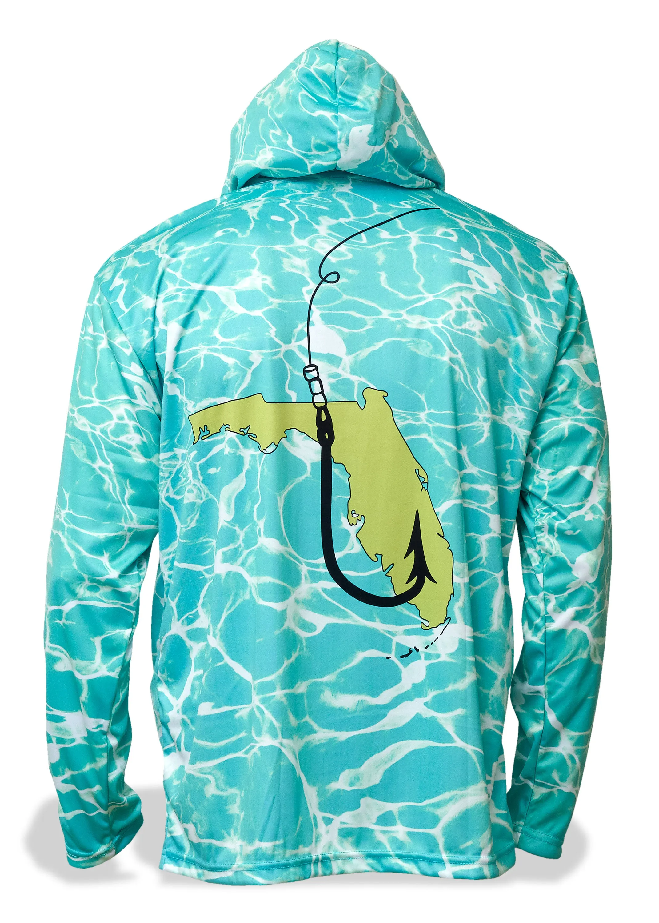Florida Fishing Hook Electric Aqua Hoodie