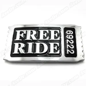 FREE RIDE Ticket Belt Buckle