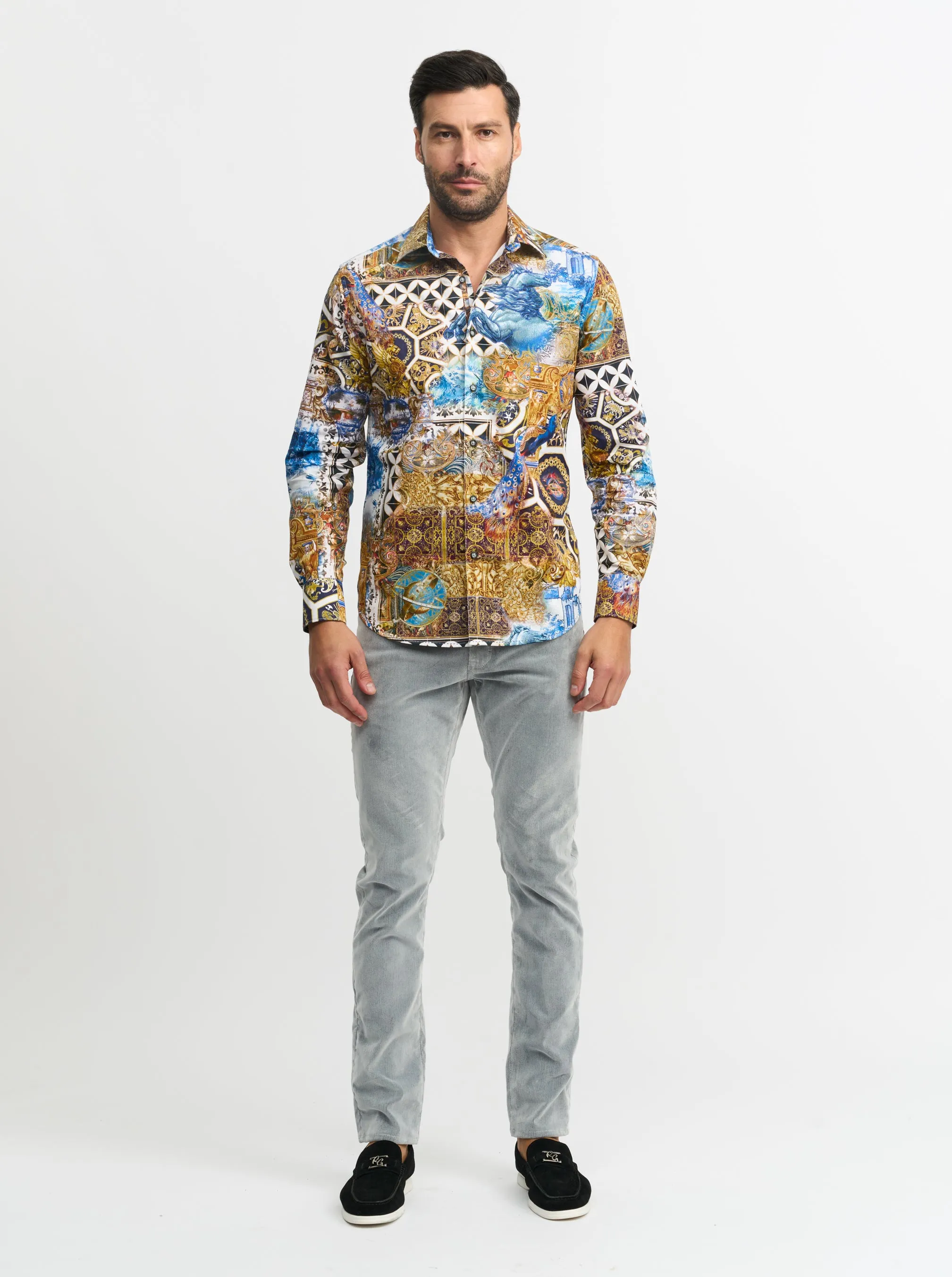 FRESCO LONG SLEEVE BUTTON DOWN SHIRT