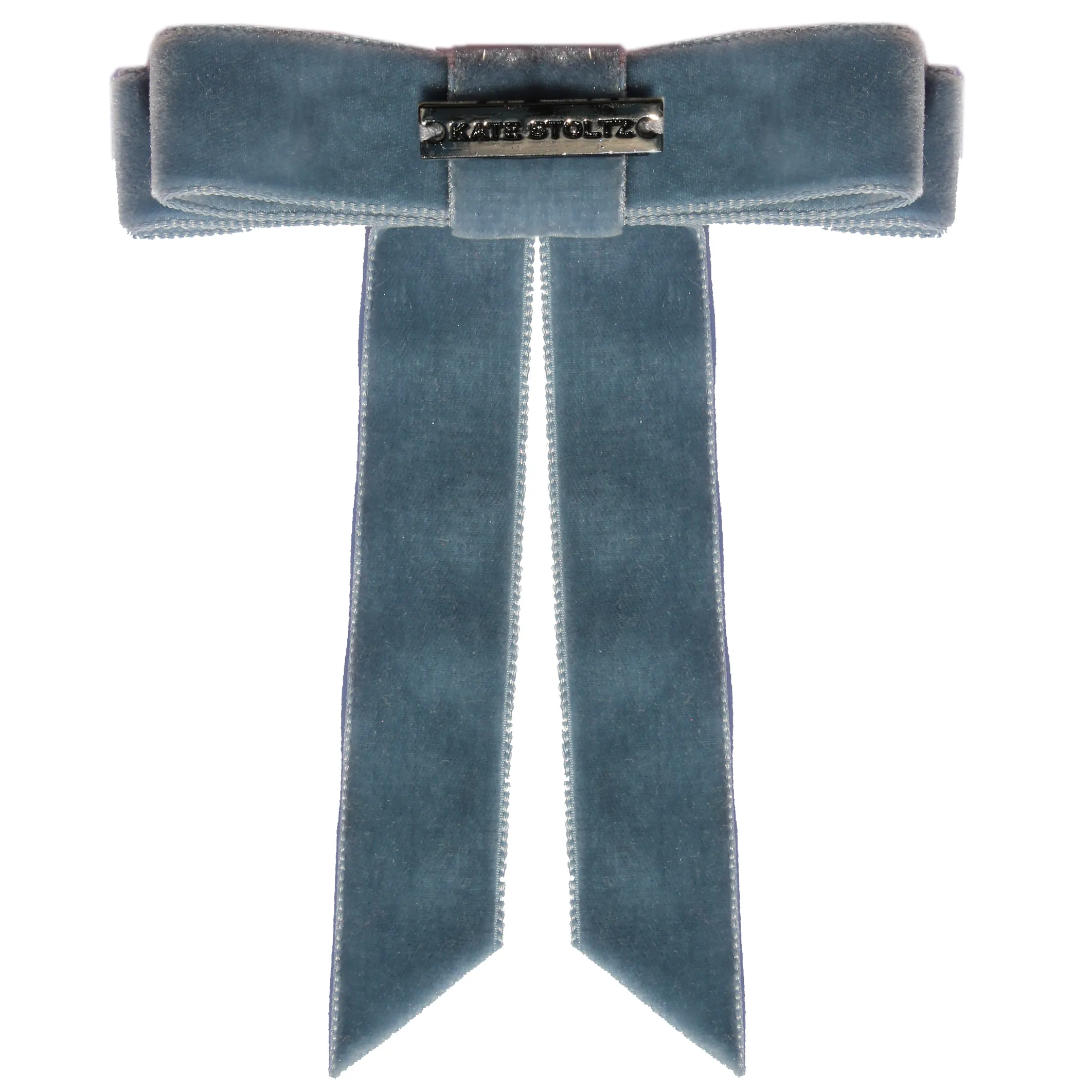 Frosty Blue Velvet Hair-bow Clip