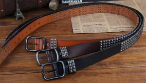 Genuine Leather Rivet Belt Style 2
