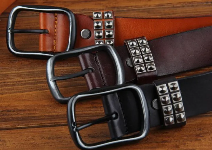 Genuine Leather Rivet Belt Style 2
