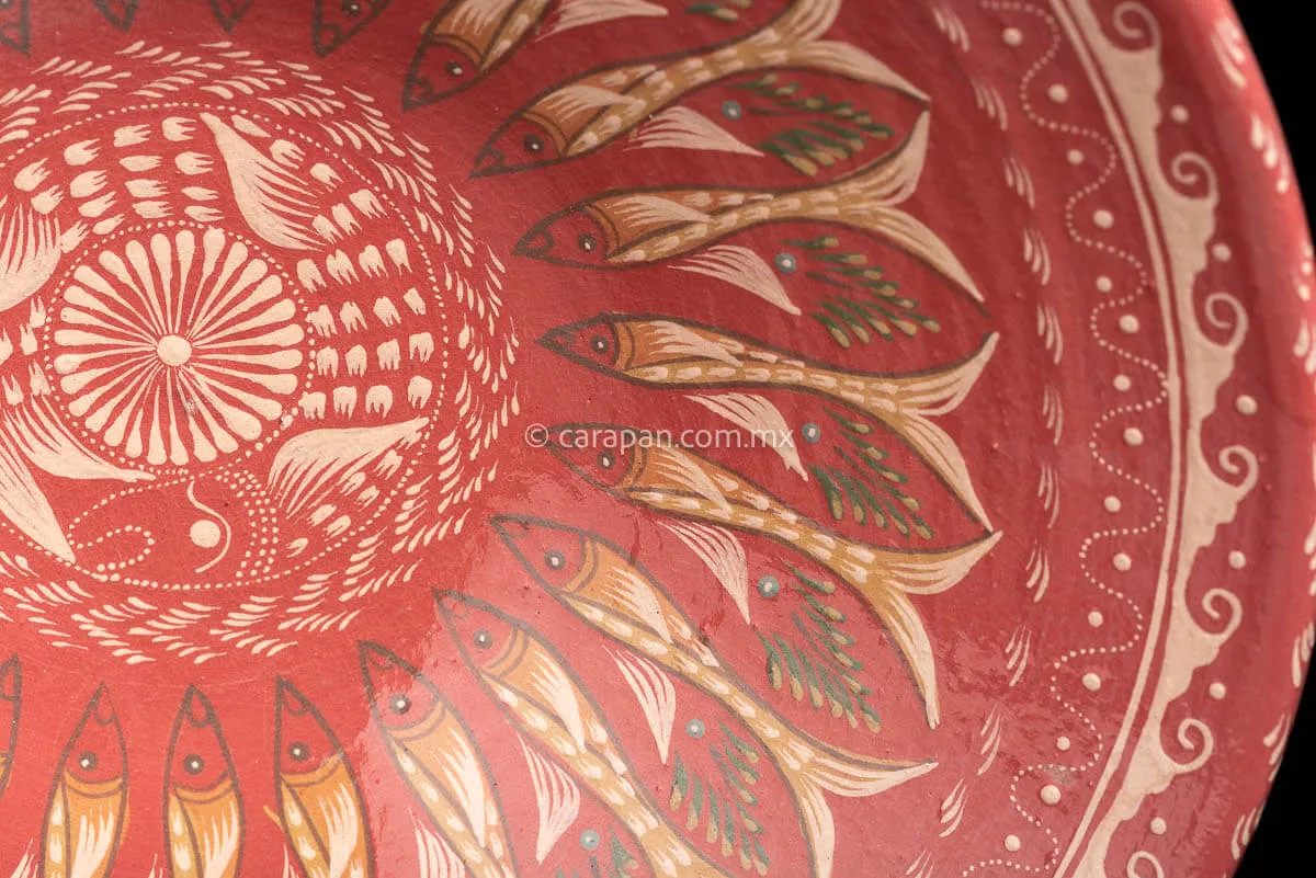 Glazed Bowl With Fish Hand Painted