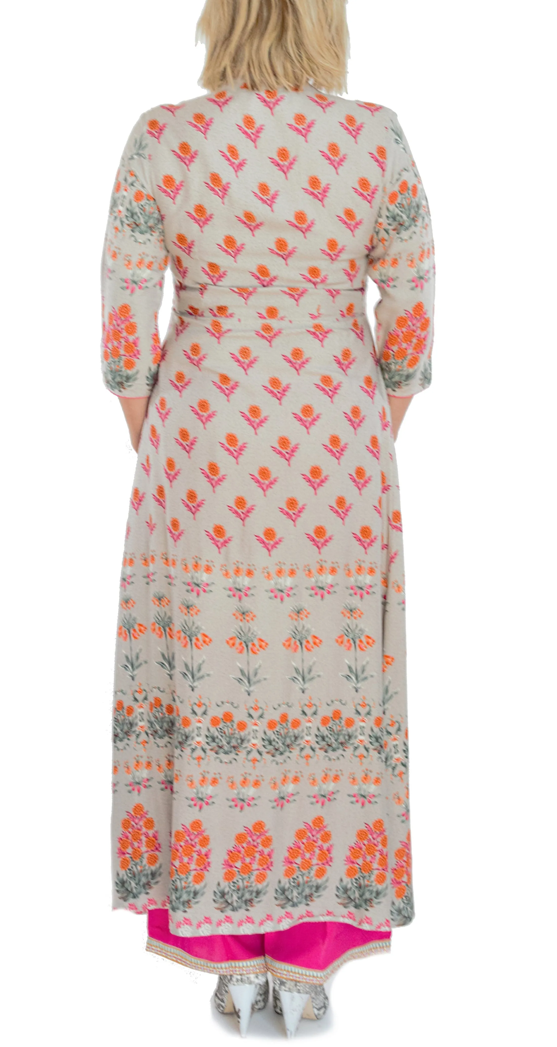 Grey Color Printed Kurti