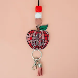 Groovy Apple Printed Shape Acrylic Lanyard