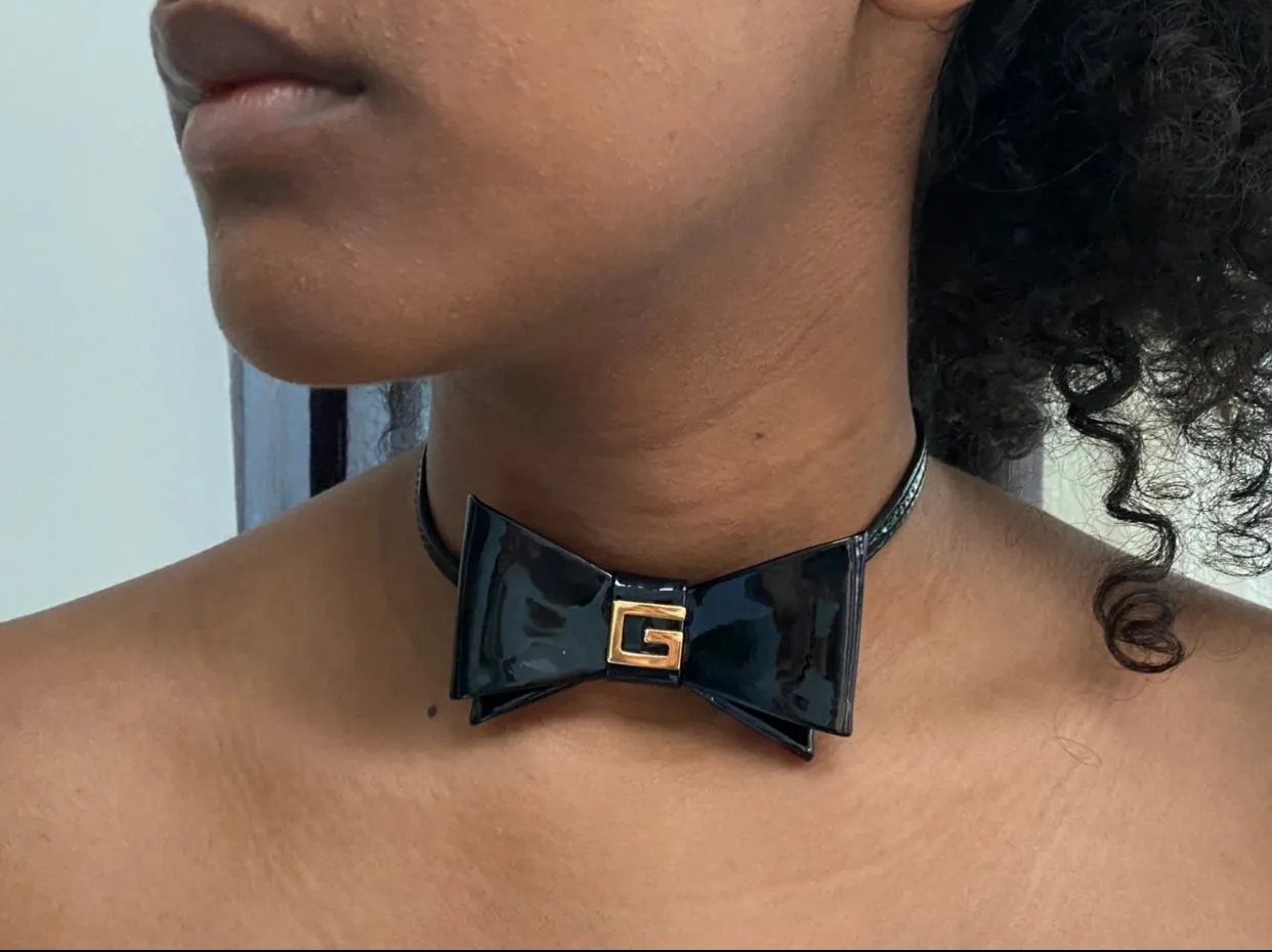 GUCCI Patent Leather Choker Necklace